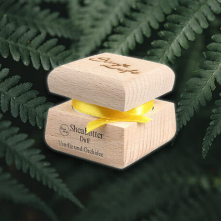 Sheabutter Vanille & Orchidee in Holzverpackung